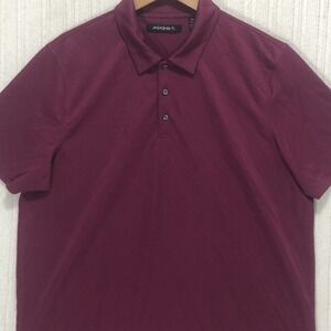 AXIST Mens XL Burgundy Textured Short Sleeve Polo Shirt Performance P.O. SU15733